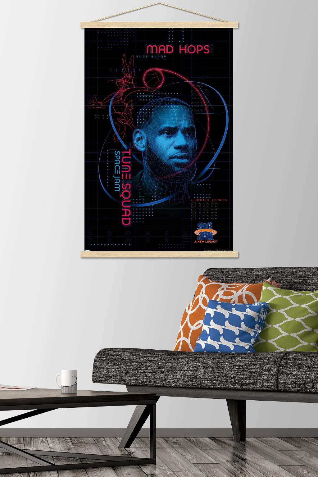 Space Jam: A New Legacy - Hologram Wall Poster with Wooden Magnetic Frame, 22.375" x 34"