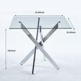 thumbnail image 2 of 35 Inch Square Glass Accent Table with Gold X Frame - Modern Tempered Glass Top End Table, Coffee Table for Living Room & Entryway, 2 of 3