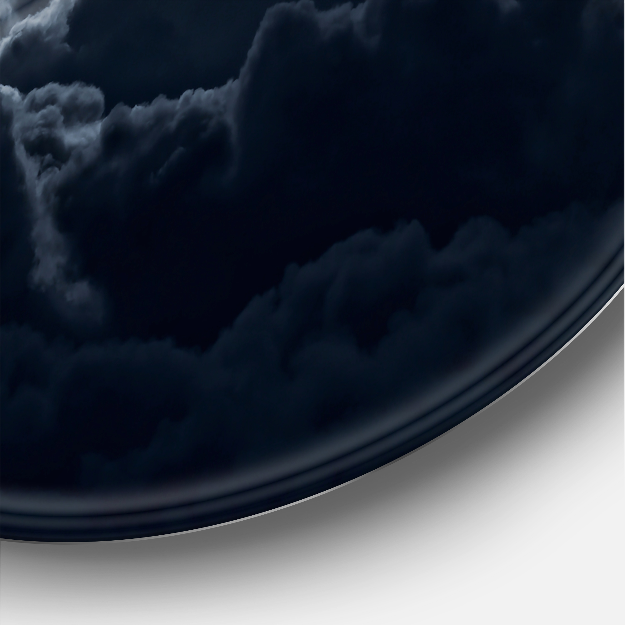 Designart 'Cloudy Full Moon Night With Stars' Nautical & Coastal Circle Metal Wall Art 23x23 - Disc of 23