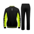 thumbnail image 3 of Women's 2Pc V Neck Tracksuit, 4 Way Stretch Breathable Reflective for Golf Running Casual Black Neon Green XL, 3 of 8