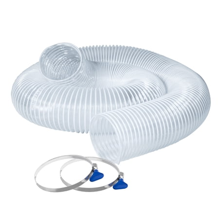 UPC: 0843441102892 | POWERTEC 2-1/2 in. x 10 ft. Flexible PVC Dust Collection Hose w/ 2 Key Hose Clamps  Clear Color  Heavy Duty   70241