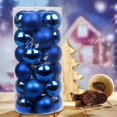thumbnail image 4 of BSJJY 24Pc 3 Style Plating Christmas Balls,2.4In Christmas Tree Hanging Ball,Shatterproof Christmas Baubles(Boxed),Blue, 4 of 5