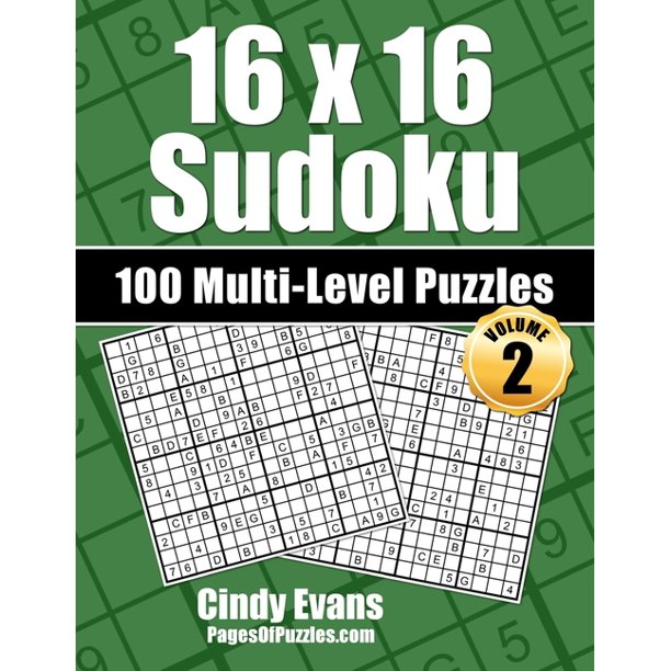 16x16 sudoku multi level puzzles volume 2 100 16x16 sudoku puzzles 33 easy 34 medium and 33 hard puzzles for the 16x16 sudoku lover who likes a choice paperback walmart com