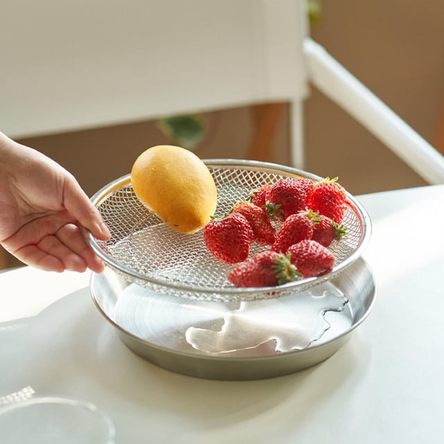Cesta para freír al aire, colador , portátil con asas, juego de bandeja de cesta para freír fácil de limpiar, colador de aceite, para hornear en Pequeño 19cm Macarena Cesta de freidora de aire