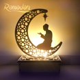 thumbnail image 2 of Decoraciones huecas para Eid Ramadan, luz de mesa hueca LED para Eid Ramadan, artesanías, luz de madera tallada a mano, estética elegante, 2 of 12