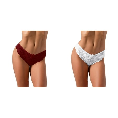 2-Pack New Hot Panties For Women Crochet Lace Lace-up Panty Hollow Out Underwear plus Size for Women 3x Sheer Lingerie Robe for Women plus Size Lingerie for Women 4x-5x Bunny Lingerie for