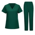 thumbnail image 2 of Hearthz Women's Scrubs Set Stretch V-Neck Scrub Top & Jogger Pant Womens Scrub Sets, 2 of 6