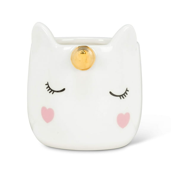 Abbott Collection 27-MINIKIN-428 Sm Sleeping Unicorn Planter-3.5" H, 3.5 inches H, White