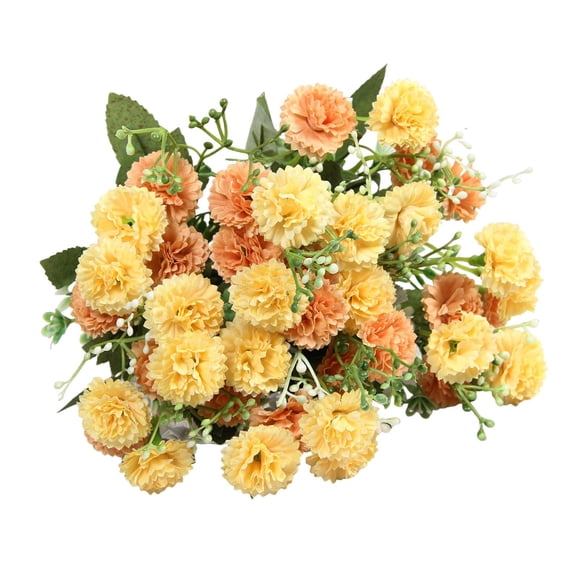 Flores artificiales, flores falsas, que no se decoloran, realistas, románticas, claveles, de simulación, ramo de para el hogar y el estilo Café ligero