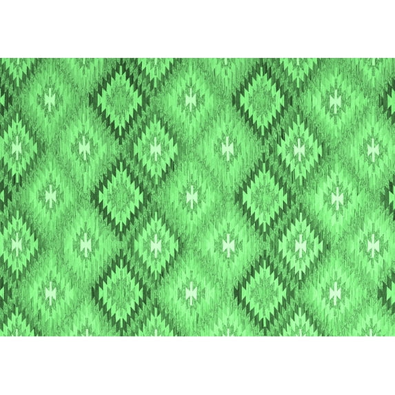 Ahgly Company Indoor Rectangle Southwestern Emerald Green Country Area Rugs, 4' x 6'
