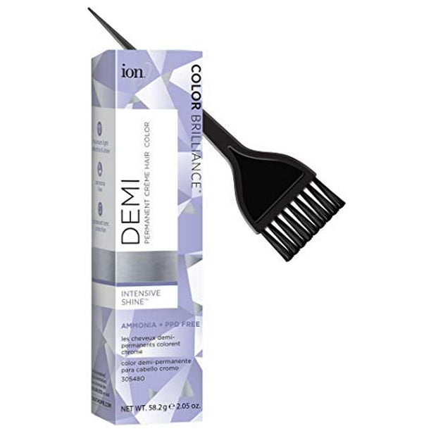 ION Color Brilliance DEMI PERMANENT Creme Hair Color Dye, PPD Free, Ammonia Free (w/Sleek Tint Brush) Intensive Shine Cream Haircolor (5G Golden Brown 2.05 oz) - Walmart.com