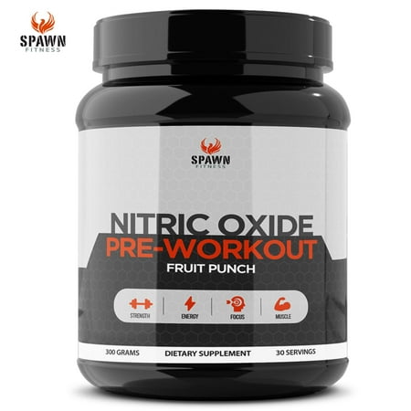 Spawn Fitness Nitric Oxide Supplement Powder Energy Pre Workout for Men Women
