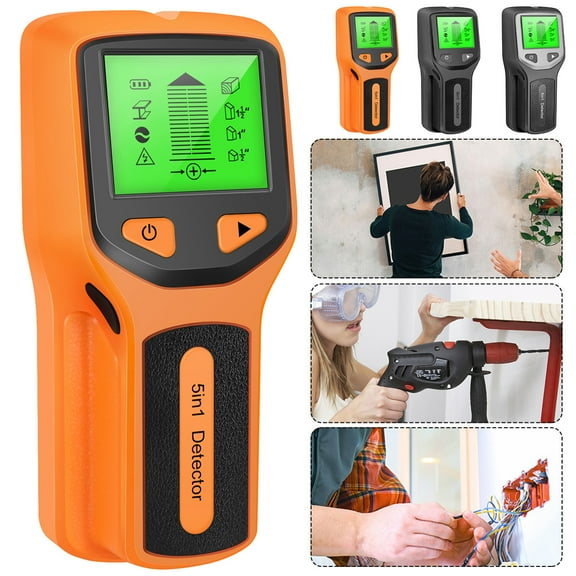 Fznkrag Stud Finder Stud Finder Sensor 5 in 1 Wall Scanner Electronic Stud Sensor Locator Wood Beam Joist Finders Portable Wall Detector with LCD Display for Wood AC Wire Metal Studs Detection