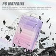 thumbnail image 6 of 3-Piece PC Spinner Wheel Luggage Set with Gradient Color & Combination Lock, Carry-On Suitcase, Purple, 6 of 16