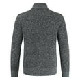 thumbnail image 3 of Lu's Chic Men's Long Sleeve Cardigan Sweater Business Casual Slim Fit Fleece Lined Zip Up Sweaters Thermal Soft Band Collar Warm Jackets & Coats Winter Fall Knitwear Pocket Chevron Dark Grey 40, 3 of 4