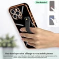 thumbnail image 5 of Compatible with iPhone 13 Pro Case Thin for Women Girls,Soft TPU Plating Bumper Wristband Holder Bling Phone Case Slim Anti-Scratch Shockproof Love Heart Cute Case Cover(Elegant Black), 5 of 14