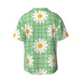 thumbnail image 6 of PAYOHTO Daisy Green Mens Hawaiian Casual Short-sleeved Shirt Tropical Summer Beach Button Down Shirts, 6 of 7