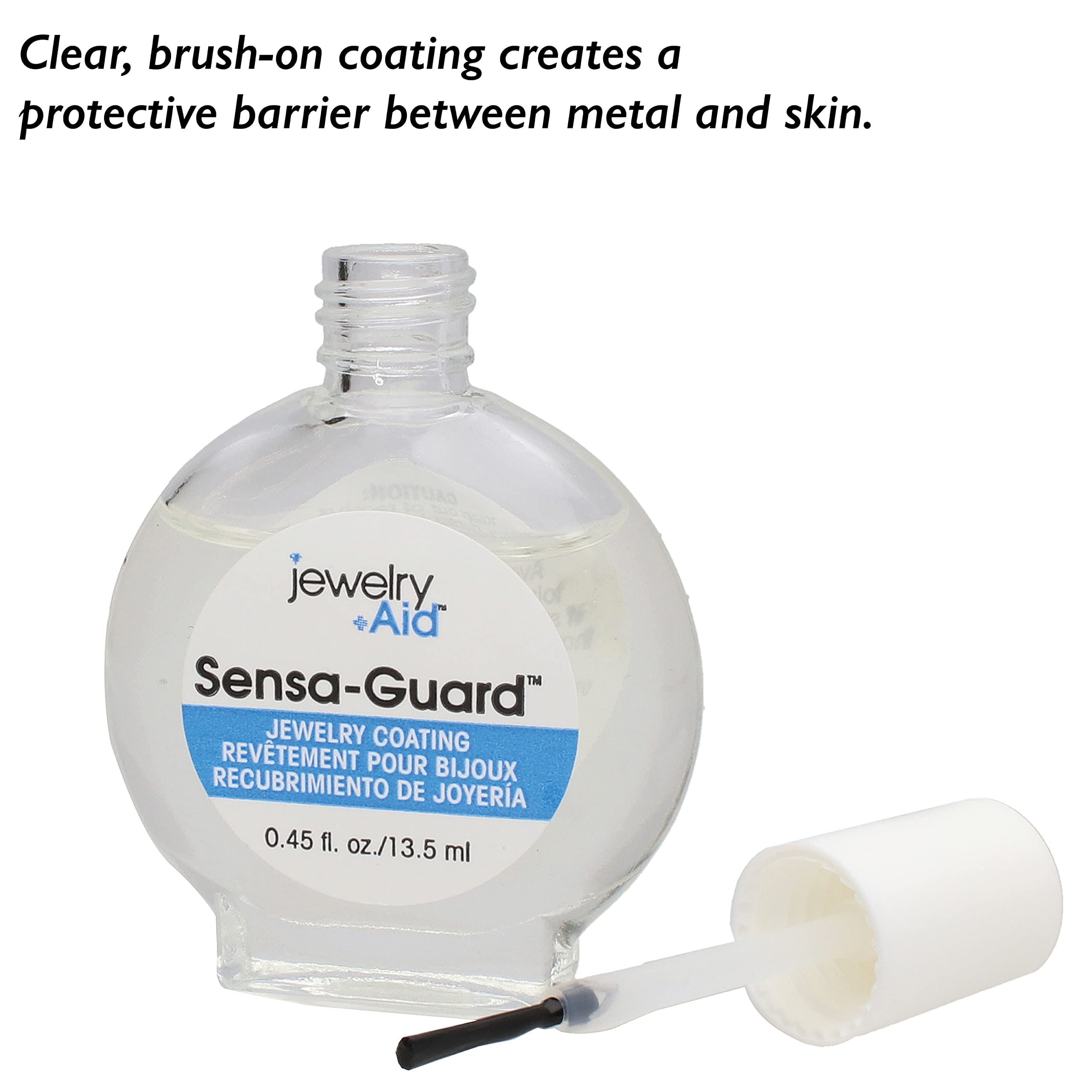 The Beadsmith Jewelry Aid Sensa-Guard 0.45 fl. oz - Brush Cap - Clear  Coating – Protector for Sensitive Skin Against Jewelry Irritation 
