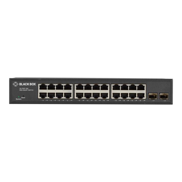 Black Box - Interrupteur - Intelligent - 24 x 10/100/1000 + 2 x SFP - Montable en Rack