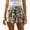 Green, variant on Women’s Boho Paisley Print Tie-Front Shorts, Casual High Waist Summer Shorts, Green/Blue/Yellow/Purple/Red, S,M,L,XL,XXL