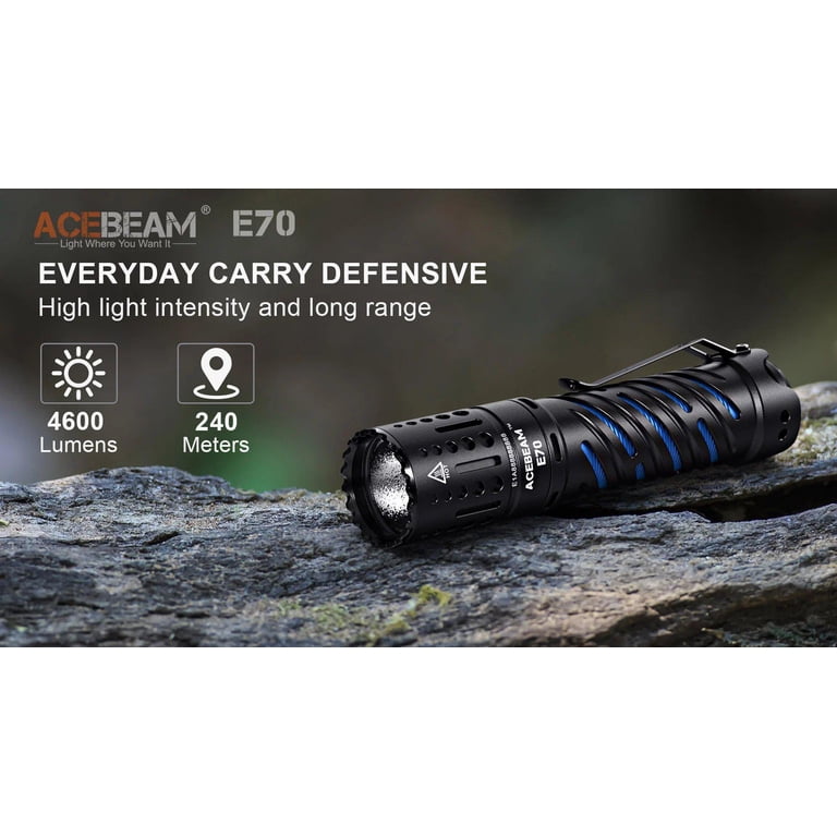 ACEBEAM E70 LED懐中電灯 5000Kモデル Acebeam E70 LED Flashlight 5000K Warm White -4600 Lumens -up to