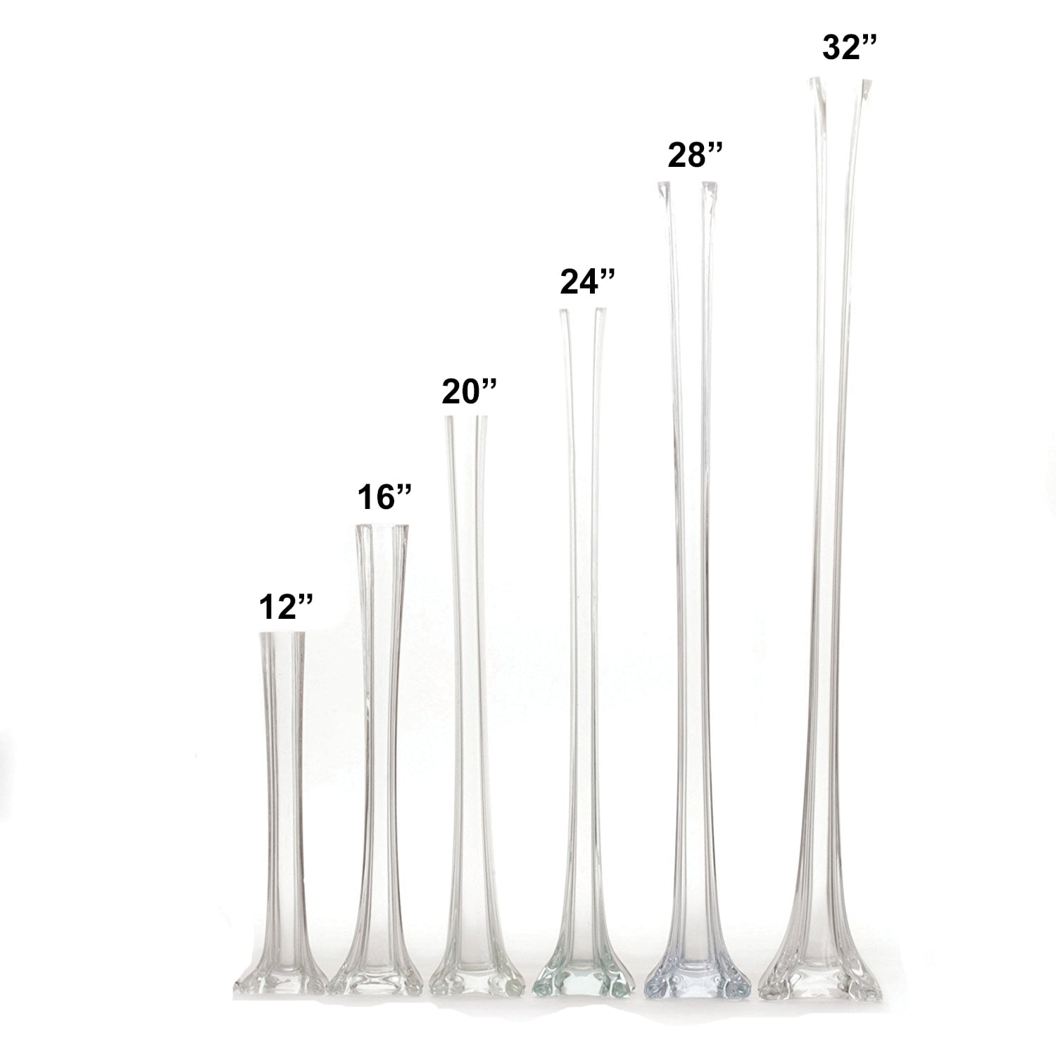 fløjte Dwell hende Set of 12 pieces 20" Inches Tall Glass Eiffel Tower Vases for Centerpieces,  Flowers, Decorations, and Gifts (12 pieces - Clear) - Walmart.com