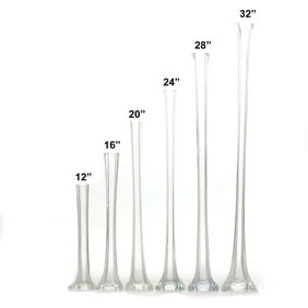 Set Of 12 Pieces 16 Inches Tall Glass Eiffel Tower Vases For