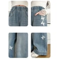 thumbnail image 6 of Generic Tween Girls Baggy Jeans Casual Elastic Waistband Wide Leg Jeans 3D Butterfly Rhinestones Sparkly Streetwear Denim Pants Y2K, 6 of 8