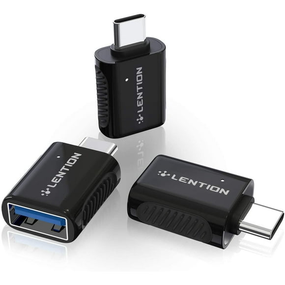 LENTION USB C to USB 3.0 Adapter(3 Pack),Type C Male to USB Female OTG Converter Cable Connector Compatible 2023-2016 MacBook Pro,New iPad Pro/Mac Ai