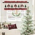 thumbnail image 4 of Checkered Deer Christmas Tree Christmas Kitchen Curtain Valance, Window Curtain Valance Rod Pocket, Xmas Valances Window Treatment for Living Room Bedroom Bathroom Cafe (54x18 Snowflake Elk Reindeer), 4 of 6