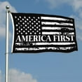 thumbnail image 2 of Dutern Double Sided America First USA Flag Distressed Black White Flags Banner 3 Ply with Brass Grommets 2x3 Feet, 2 of 5