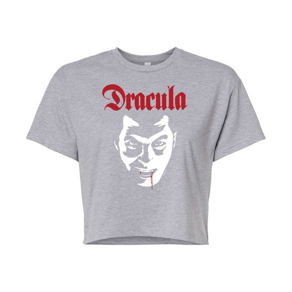 Classic Monsters - Dracula - Blood Dripping from Lip - Juniors Cropped Cotton Blend T-Shirt