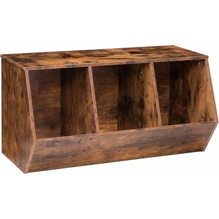 Toy Storage Cubby Kids Bookshelf Stackable 3-Bin Toy Storage Cabinet Bookcase Footboard Children s Toy Shelf Hallway