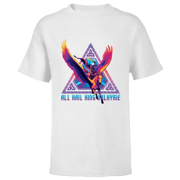 Marvel Thor: Love and Thunder All Hail King Valkyrie - Short Sleeve T-Shirt for Kids - Customized-White