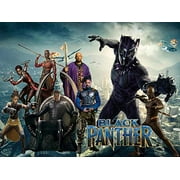 Angle View: Black Panther Backdrop Poster Superhero Home Backdrop, Solo Banner with Logo in Back Large Vinyl Indoor or Outdoor Banner Sign Poster Backdrop, Party Favor Decoration