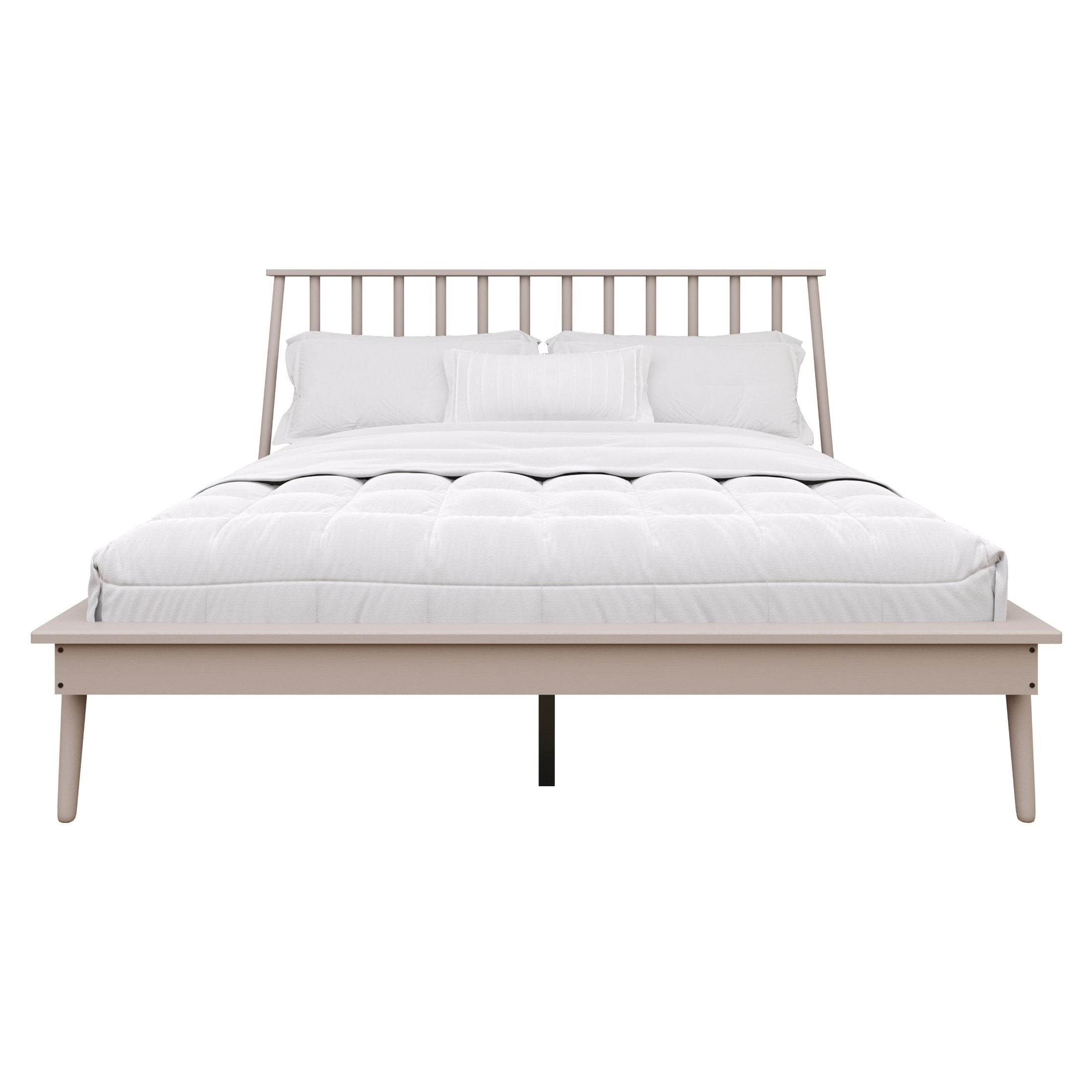 Castle Place Vintage Spindle Wooden Queen Platform Bed, White