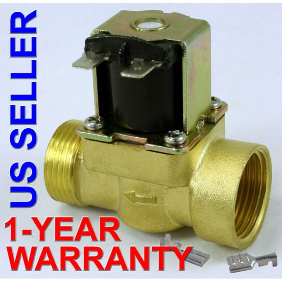3/4 inch 24V AC VAC Slim Brass Solenoid VALVES NPS Gas Water Air Normally Closed