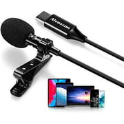 Lavalier Lapel Microphone, Alvoxcon tie Clip mic for Android Smartphone, Tablet with USB Type C Interface for Recording YouTube, Vlog, TikTok, Conference, handsfree with Easy Clip on Syste