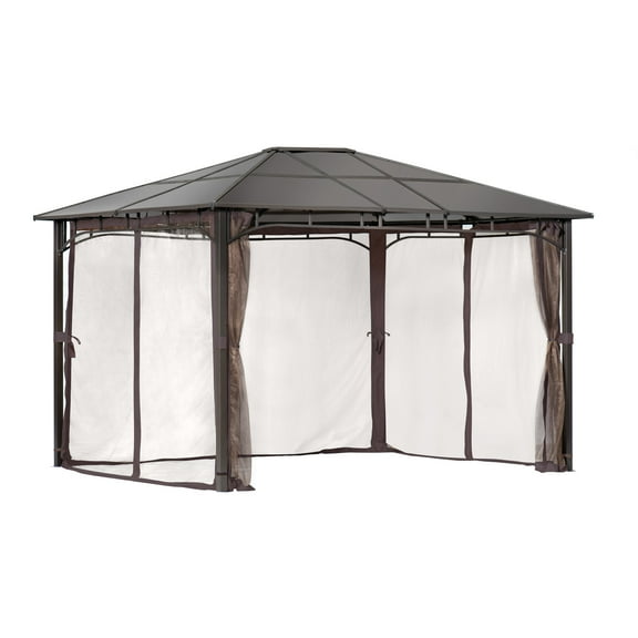 ShelterLogic Sycamore 10 x 12 ft. Hardtop Gazebo, Dark Coffee Durable Polycarbonate Roof