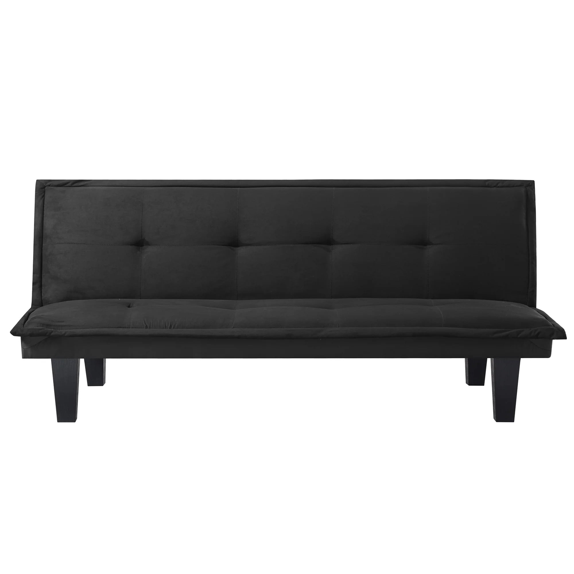 HOQBN Futon Sofa Bed,Modern Faux Suede Convertible Sleeper Sofa Bed with 3 Adjustable Backrest Angles,Upholstered Couch Loveseat for Apartment,Living Room,Small Space,Black