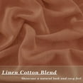 thumbnail image 3 of Terracotta Linen Curtains 132 Inch Length 2 Panels for High Living Room Semi Sheer Light Filtering Extra Long 132 Inch Curtains Ceiling Linen Drapes Sliding Door Rod Pocket Hook Belt W50xL132, 3 of 16
