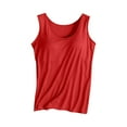thumbnail image 2 of Women's Tank Top Ladies Camisole With Chest Pad No Steel Rings Bottom Underwear Yoga Sports Tank Red XXL, 2 of 4