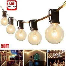 BornTech Outdoor Patio String Lights Extendable Clear Globe Glass Bulbs Decor Lights 25FT BornTech Outdoor Patio String Lights Extendable Clear Globe Glass Bulbs Decor Lights 25FT