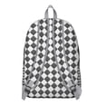 thumbnail image 2 of Striped and Checkered Fusion Backpack, Abstract Plaid Print Daypack with Retro Colorful Geometric Pattern for Travel, 2 of 2