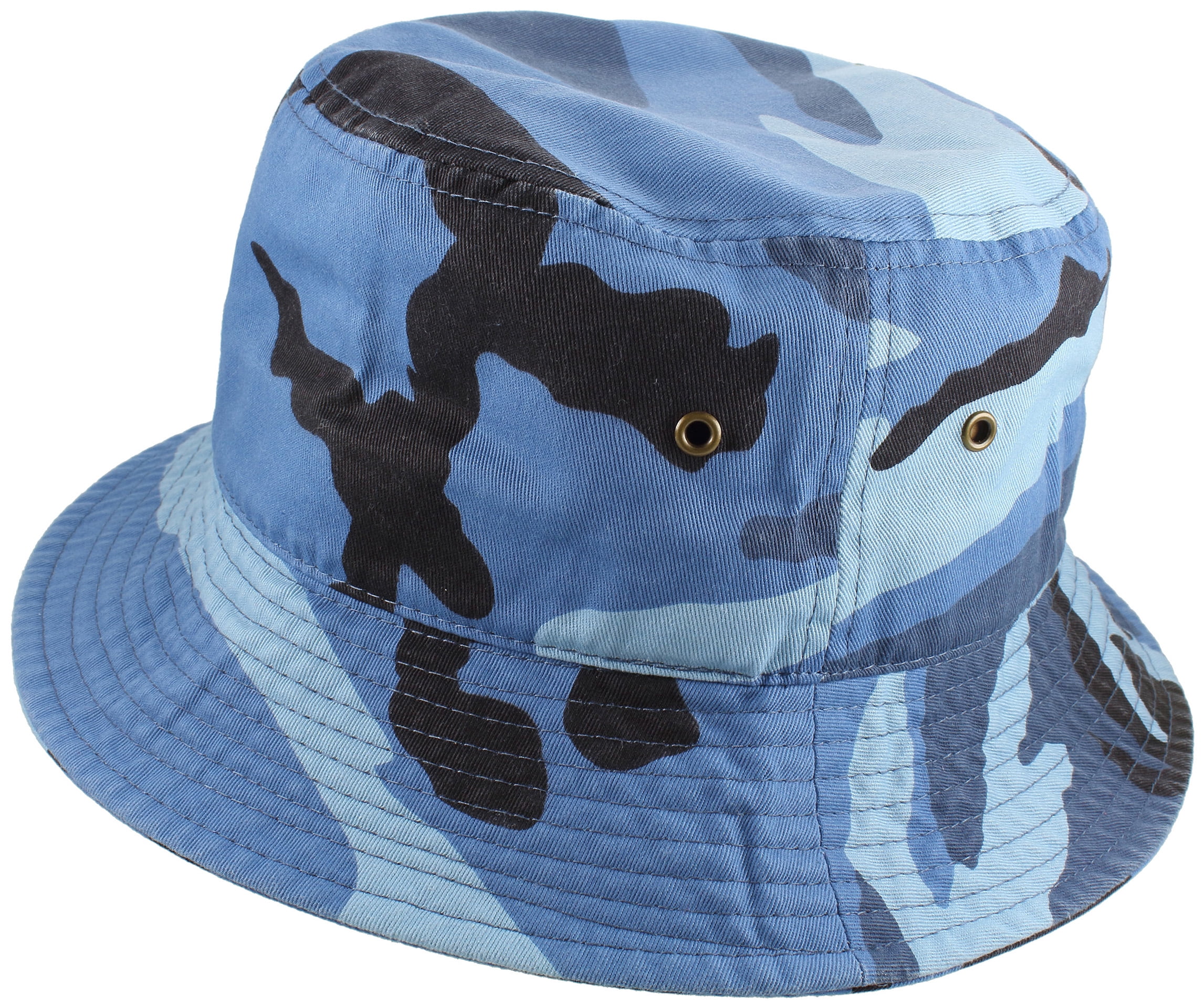 Gelante Gelante Bucket Hat Cotton Packable Summer Travel Cap Blue Camo S M Walmart Com