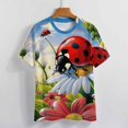 thumbnail image 3 of Ladybug Floral Garden-6 Women's Short Sleeve Tops Casual Blouses T Shirt, 3 of 6