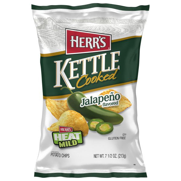Her's Kettle Cooked Jalapeno Flavored Potato Chips, 8 Oz