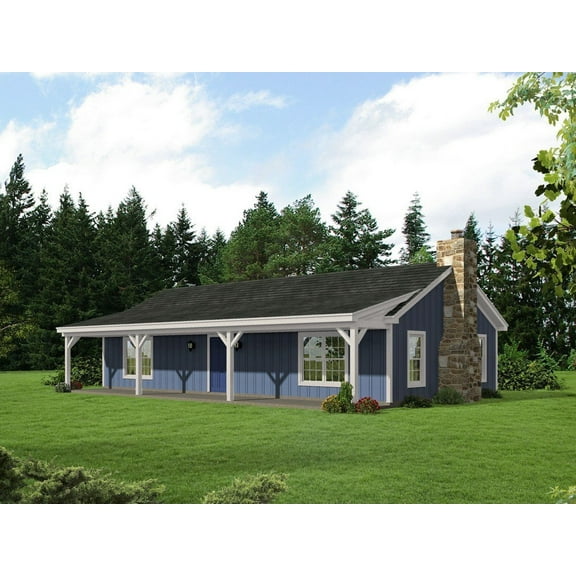 763-1820: Bungalow Small & affordable 2 Bed, 1 Bath Luxury Home Plan, 1200 Sq Ft: Full Blueprints with License to Build by Home Plan Marketplace - Lesuto