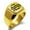 Gold, variant on Stainless Steel Letter S Initial Old English Monogram Engraved Engraved Square Flat Top Biker Style Polished Signet Ring