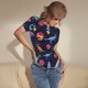 thumbnail image 3 of Balery Space Dinosaur Body de cuello redondo de manga corta para mujer Tops de manga corta Tops básicos-Medium, 3 of 7